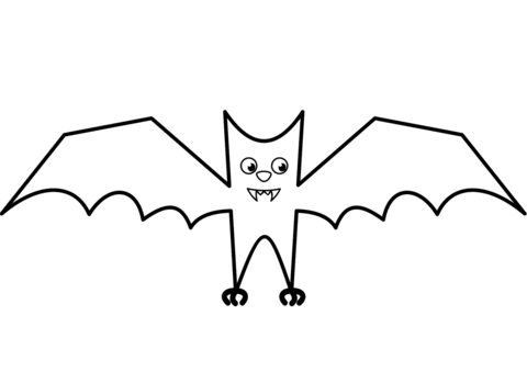 Cartoon Vampire Bat Coloring Page